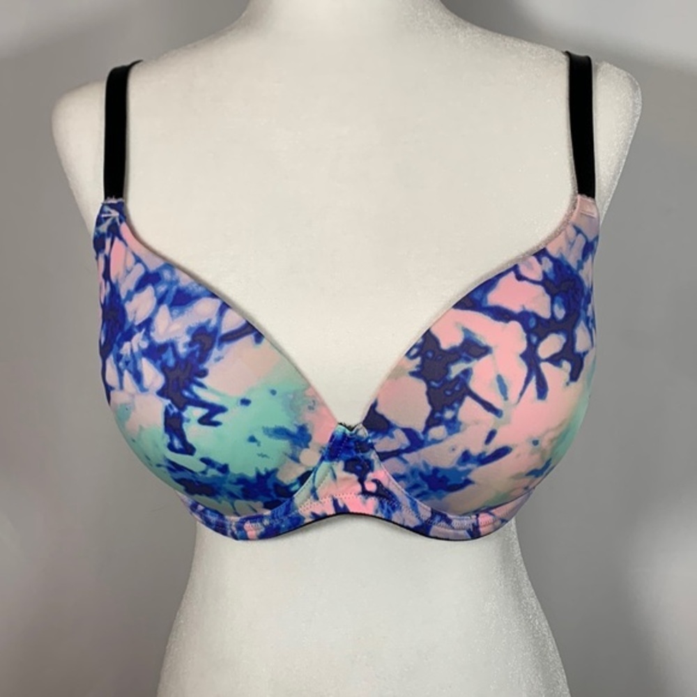 PINK Victoria’s Secret Blue & Pink Tie-Dye Bra 36DD